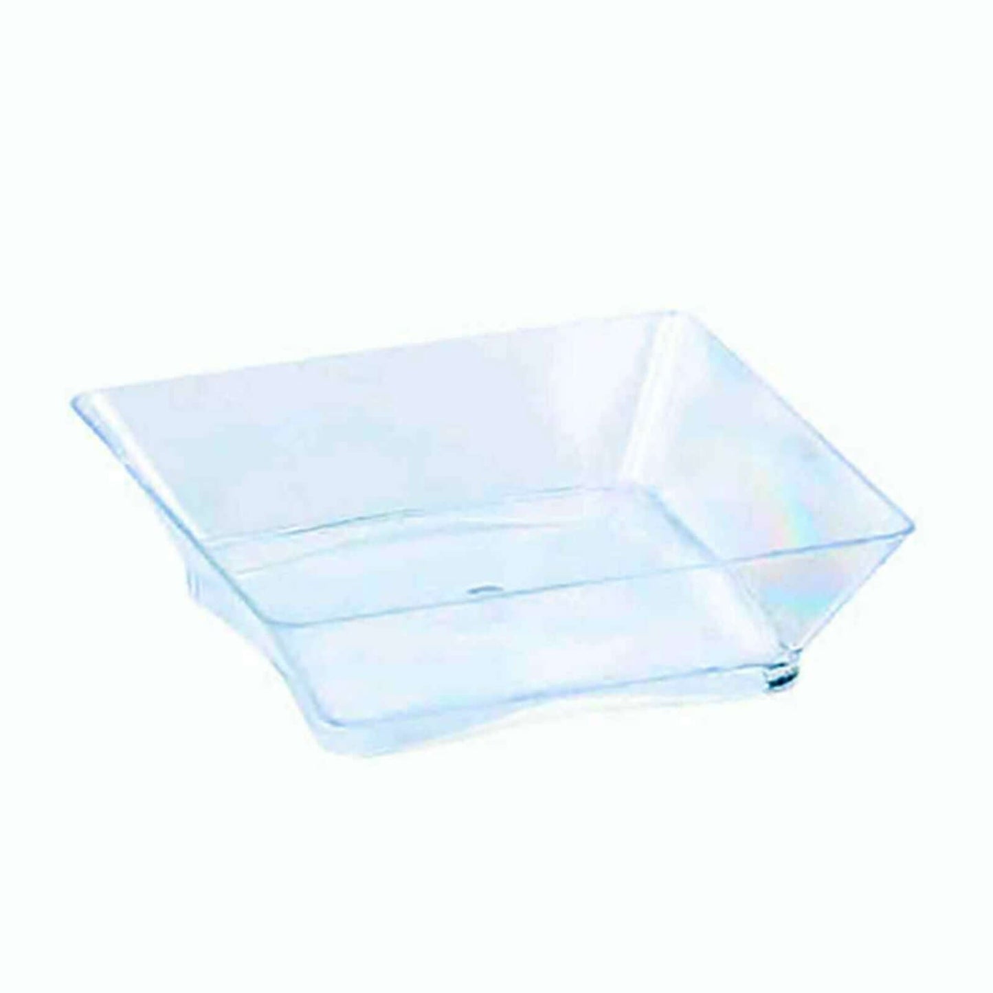 50 - Pack Appetizer Plates Modern Square Design Clear - Plastic Disposable Bowls for Desserts 2" - NestOCart