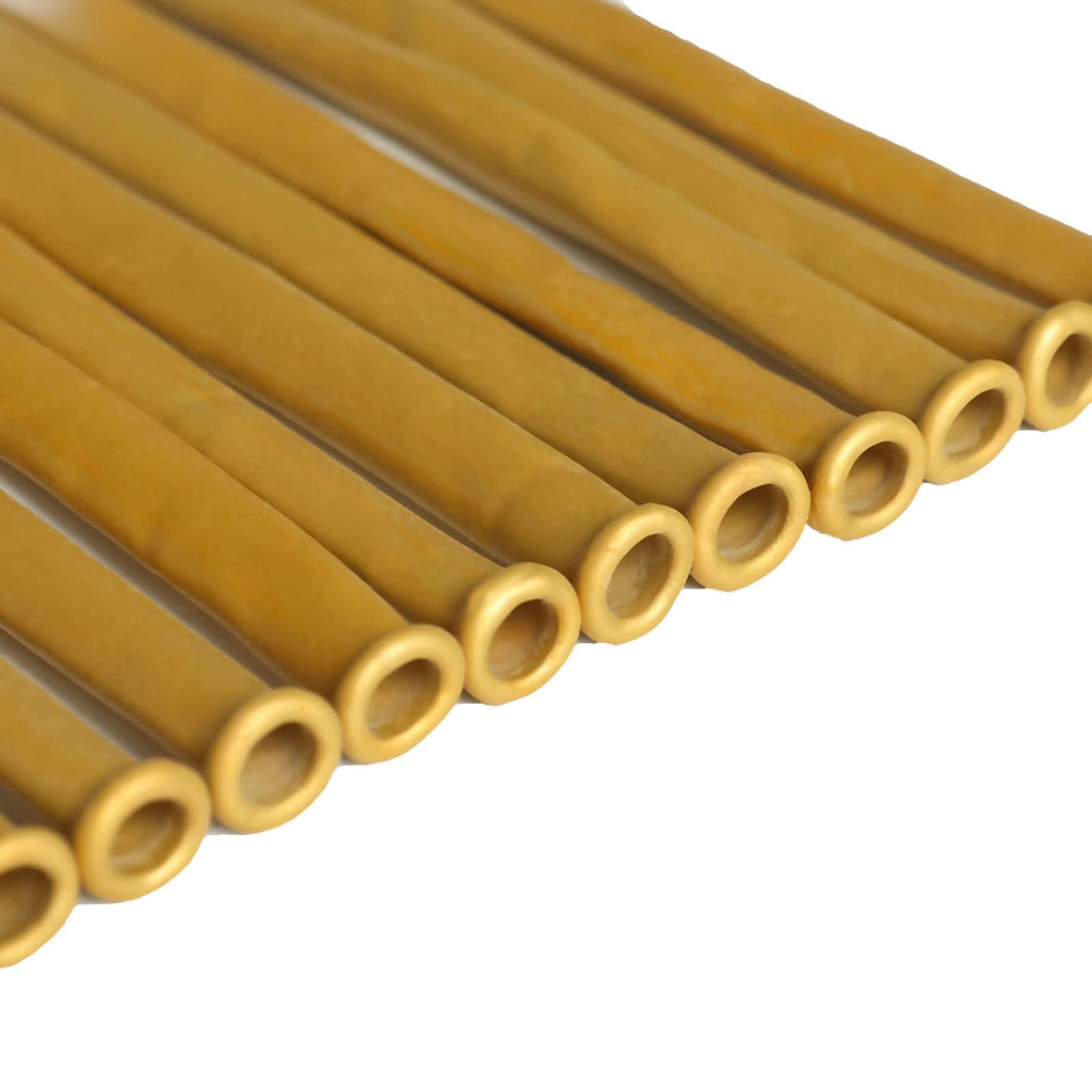 50 Pack Assorted Metallic Gold Long Latex Balloons For Twisting Magic, Animal Modelling Party Balloons - Bell Racket Store