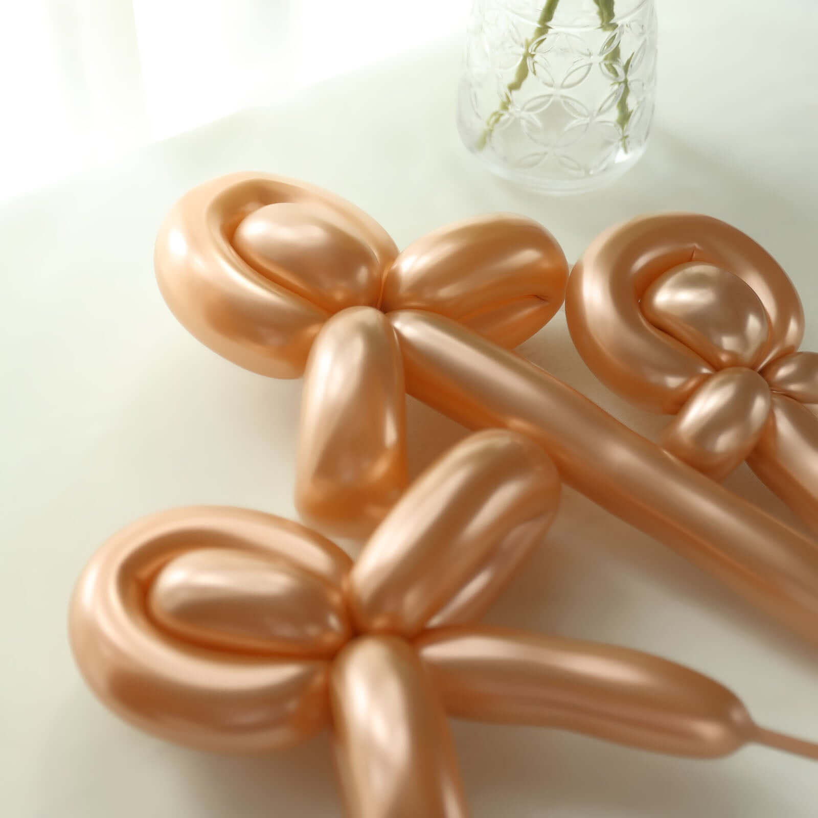 50 Pack Assorted Metallic Rose Gold Long Latex Balloons For Twisting Magic, Animal Modelling Party Balloons - Bell Racket Store