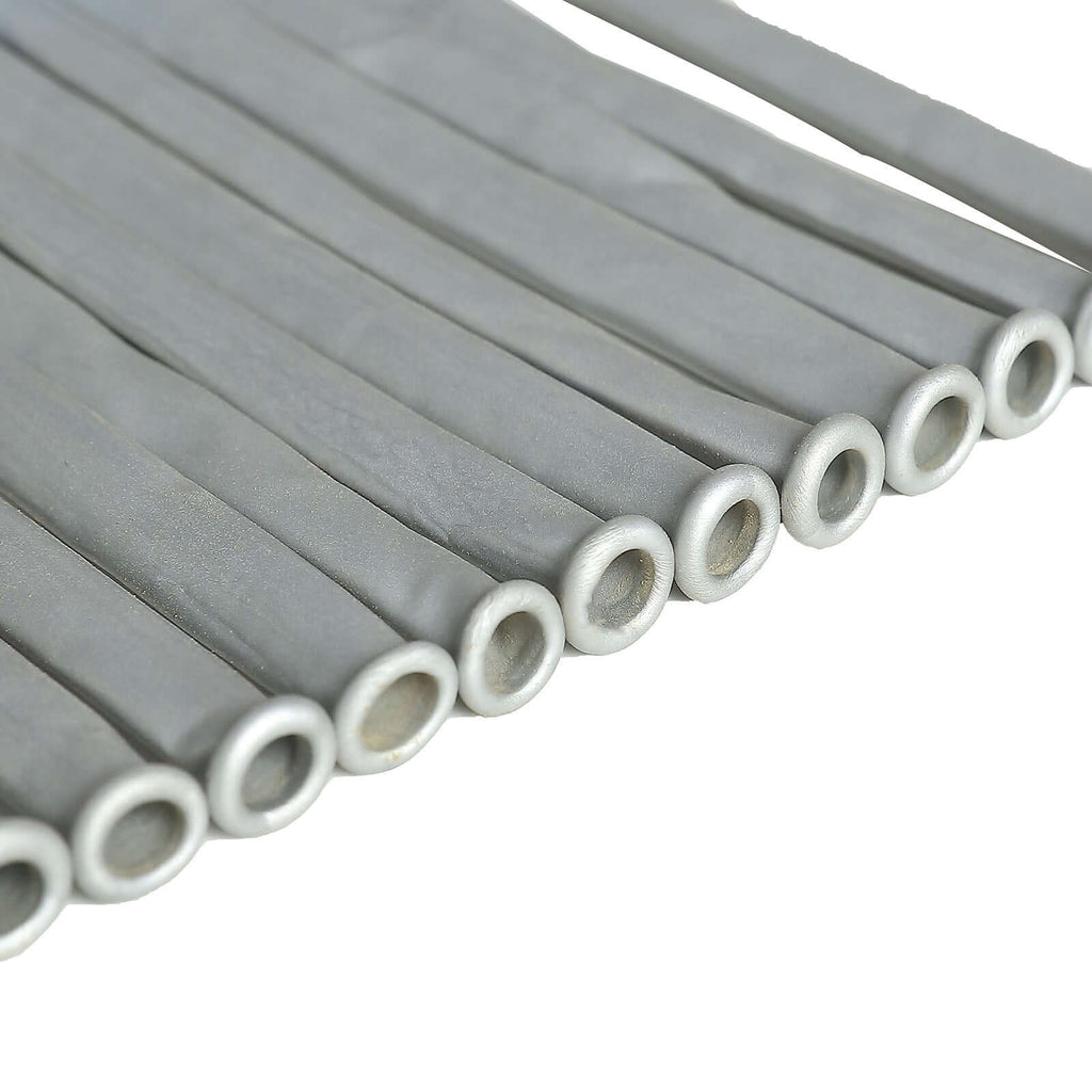 50 Pack Assorted Metallic Silver Long Latex Balloons For Twisting Magic, Animal Modelling Party Balloons - Bell Racket Store