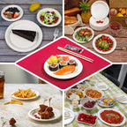 50 - Pack Bagasse 9" Round Dinner Plates in White Biodegradable - Biodegradable Disposable Sugarcane Party Plates for Outdoor Celebrations & Picnics - Bell Racket Store