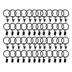 50 Pack Black Metal Openable Curtain Clip Rings, Heavy Duty Rustproof Drapery Backdrop Clip Hangers - 1.5" - Bell Racket Store