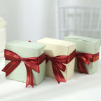 50 Pack Burgundy 10" Pre Tied Satin Ribbon Bows With Gold Foil Lining For Gift Basket and Party Favors Decor - Bell Racket Store