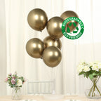 50 Pack Chrome Champagne Biodegradable Latex Balloons 12", Thick Eco Friendly Metallic Party Balloons - Bell Racket Store