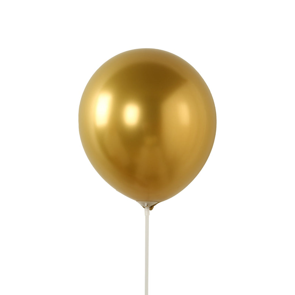50 Pack Chrome Gold Biodegradable Latex Balloons 12", Thick Eco Friendly Metallic Party Balloons - Bell Racket Store