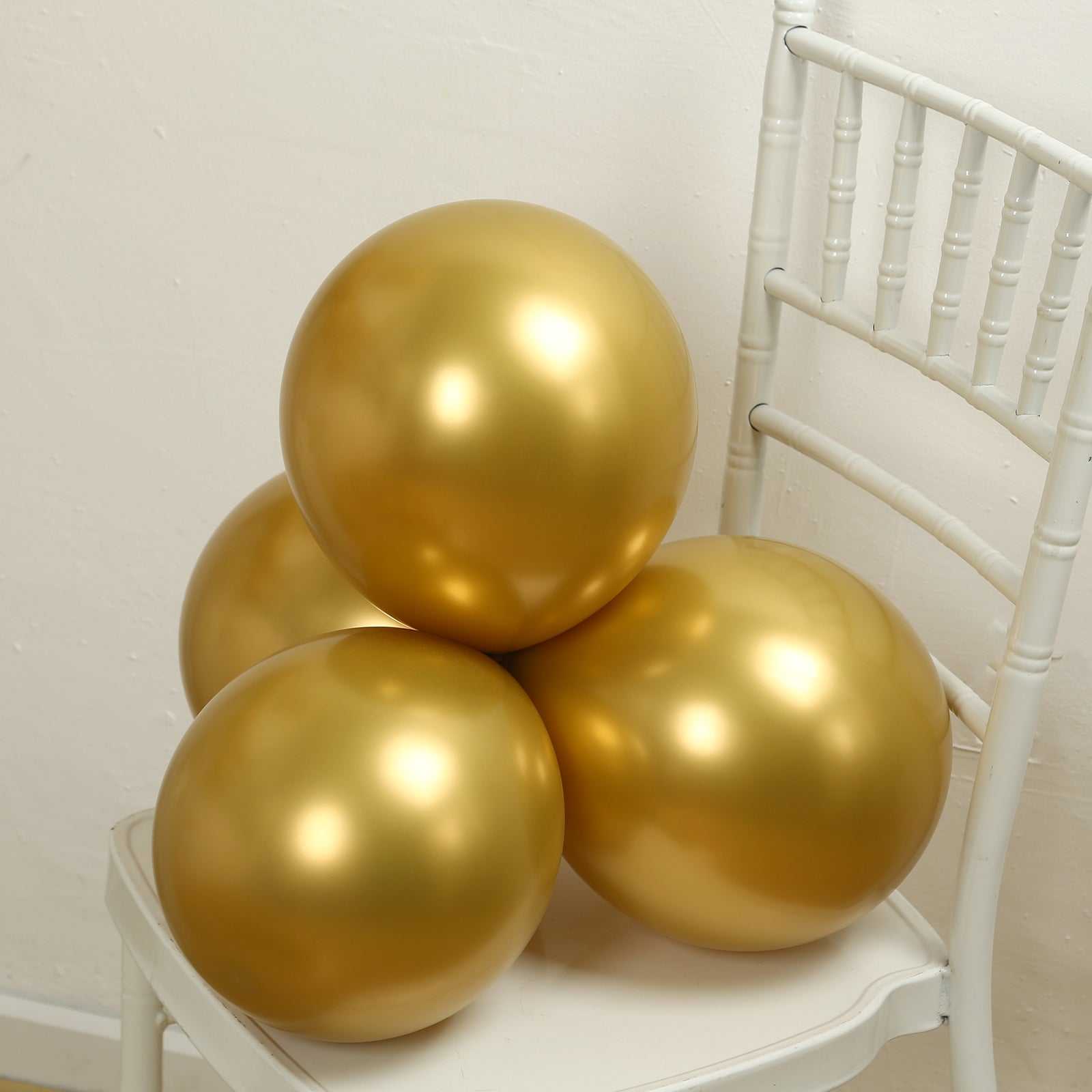 50 Pack Chrome Gold Biodegradable Latex Balloons 12", Thick Eco Friendly Metallic Party Balloons - Bell Racket Store