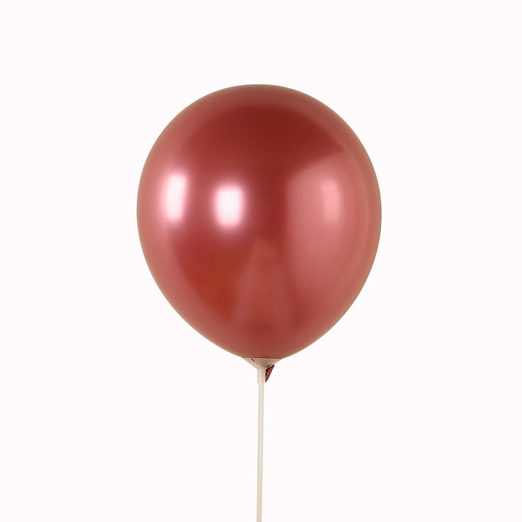 50 Pack Chrome Pink Biodegradable Latex Balloons 12", Thick Eco Friendly Metallic Party Balloons - Bell Racket Store