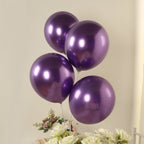 50 Pack Chrome Purple Biodegradable Latex Balloons 12", Thick Eco Friendly Metallic Party Balloons - Bell Racket Store