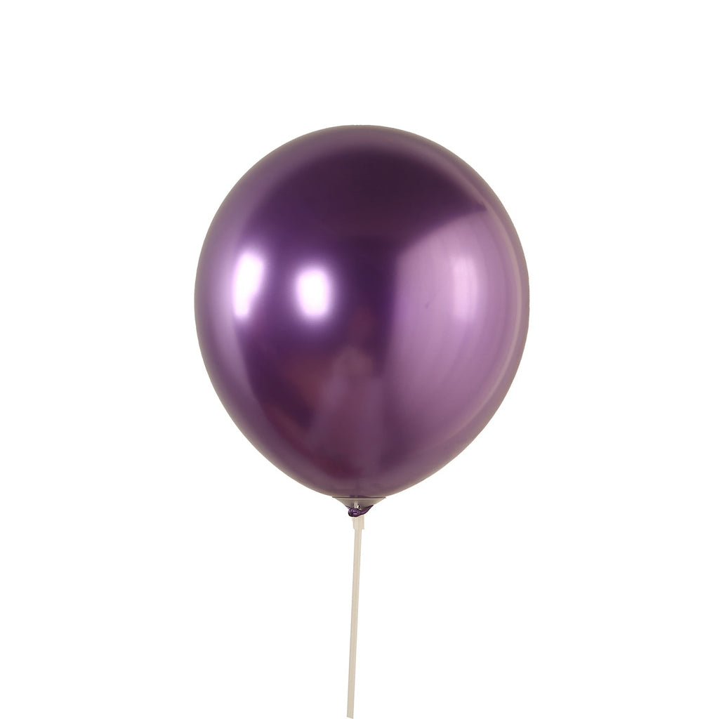 50 Pack Chrome Purple Biodegradable Latex Balloons 12", Thick Eco Friendly Metallic Party Balloons - Bell Racket Store