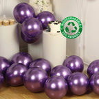 50 Pack Chrome Purple Biodegradable Latex Balloons 12", Thick Eco Friendly Metallic Party Balloons - Bell Racket Store