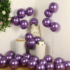 50 Pack Chrome Purple Biodegradable Latex Balloons 12", Thick Eco Friendly Metallic Party Balloons - Bell Racket Store