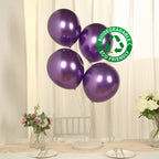50 Pack Chrome Purple Biodegradable Latex Balloons 12", Thick Eco Friendly Metallic Party Balloons - Bell Racket Store