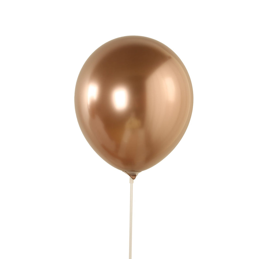 50 Pack Chrome Rose Gold Biodegradable Latex Balloons 12", Thick Eco Friendly Metallic Party Balloons - Bell Racket Store