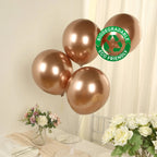50 Pack Chrome Rose Gold Biodegradable Latex Balloons 12", Thick Eco Friendly Metallic Party Balloons - Bell Racket Store