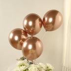 50 Pack Chrome Rose Gold Biodegradable Latex Balloons 12", Thick Eco Friendly Metallic Party Balloons - Bell Racket Store