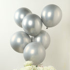 50 Pack Chrome Silver Biodegradable Latex Balloons 12", Thick Eco Friendly Metallic Party Balloons - Bell Racket Store