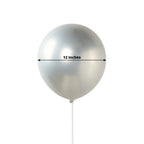 50 Pack Chrome Silver Biodegradable Latex Balloons 12", Thick Eco Friendly Metallic Party Balloons - Bell Racket Store