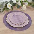 50 Pack Disposable Lavender Lilac Placemats, 13" Non - Woven Mesh Fiber Round Table Mats for Dining & Events - Bell Racket Store