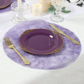 50 Pack Disposable Lavender Lilac Placemats, 13" Non - Woven Mesh Fiber Round Table Mats for Dining & Events - Bell Racket Store