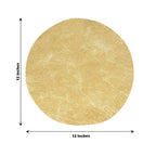 50 Pack Disposable Metallic Gold Placemats, 13" Non - Woven Mesh Fiber Round Table Mats for Dining & Events - Bell Racket Store