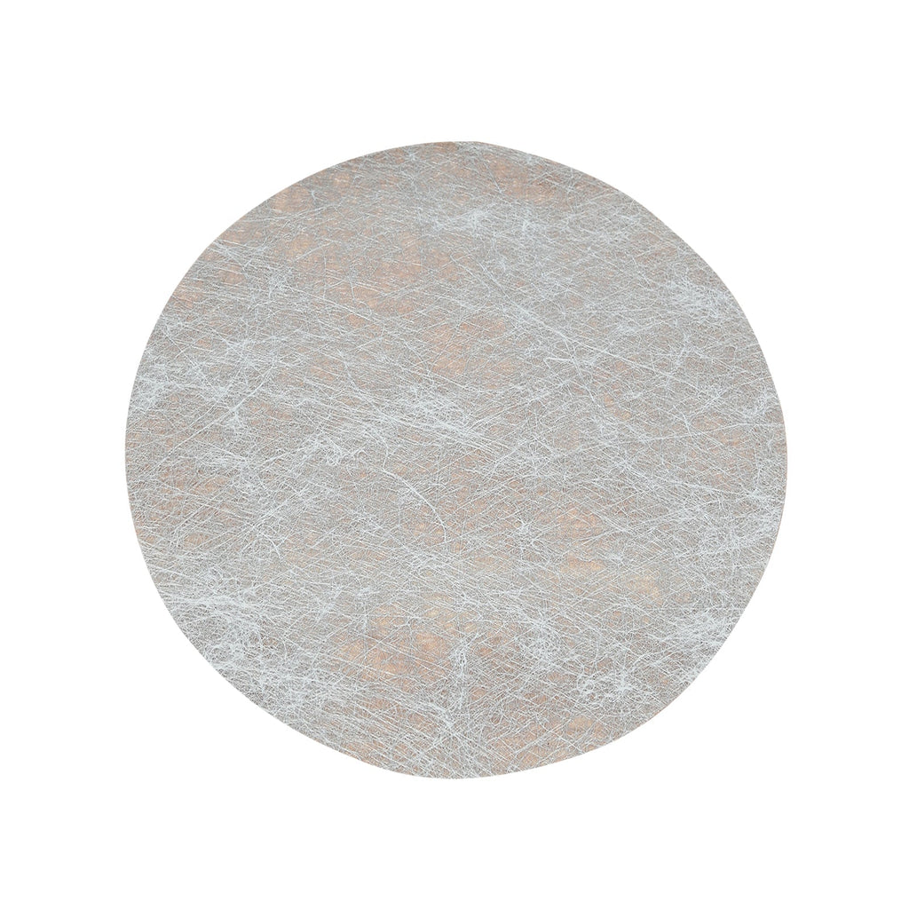 50 Pack Disposable Metallic Silver Placemats, 13" Non - Woven Mesh Fiber Round Table Mats for Dining & Events - Bell Racket Store