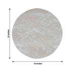 50 Pack Disposable Metallic Silver Placemats, 13" Non - Woven Mesh Fiber Round Table Mats for Dining & Events - Bell Racket Store