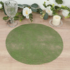 50 Pack Disposable Olive Green Placemats, 13" Non - Woven Mesh Fiber Round Table Mats for Dining & Events - Bell Racket Store