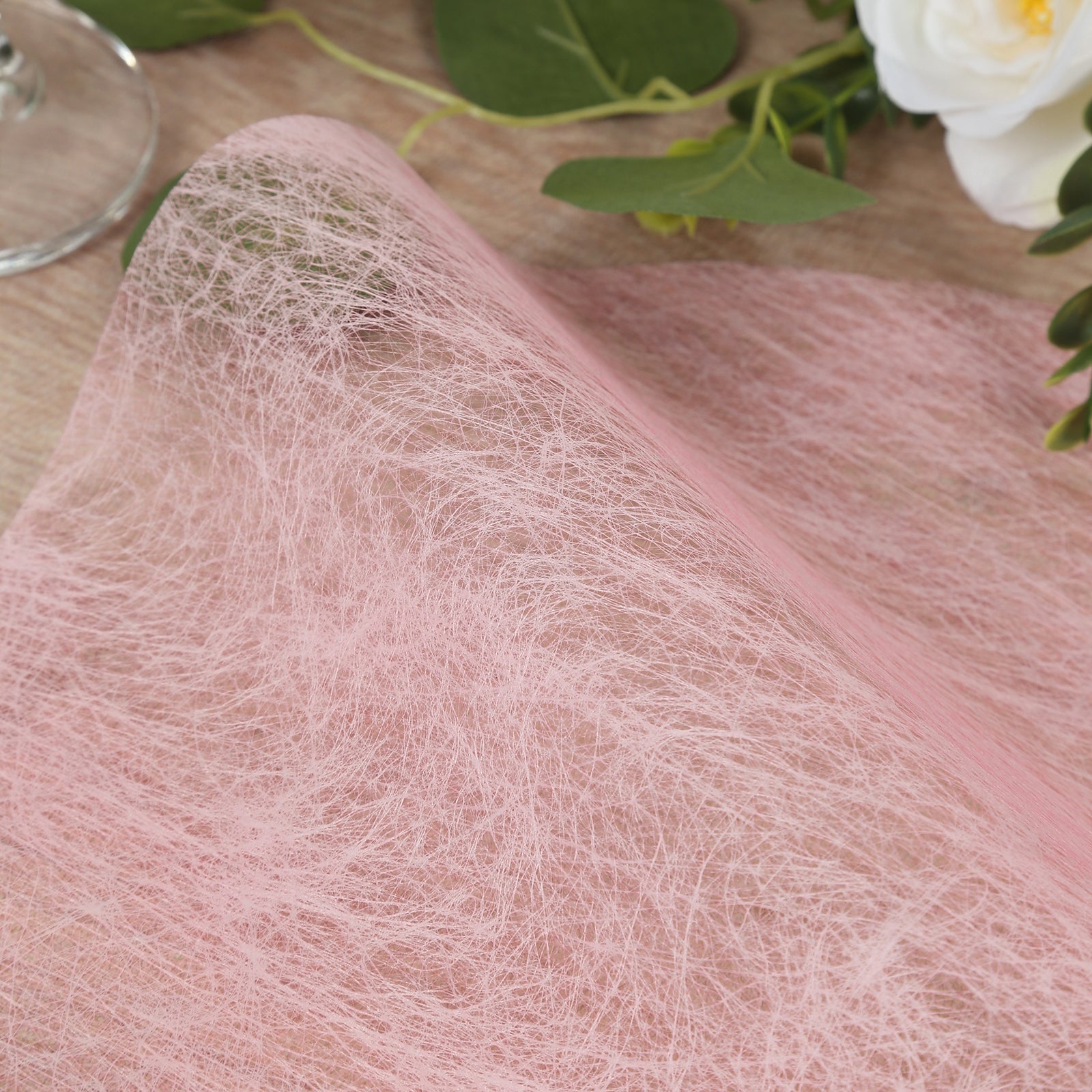 50 Pack Disposable Pink Placemats, 13" Non - Woven Mesh Fiber Round Table Mats for Dining & Events - Bell Racket Store