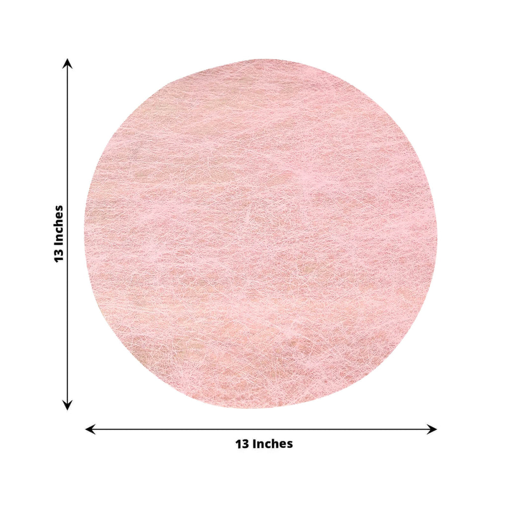 50 Pack Disposable Pink Placemats, 13" Non - Woven Mesh Fiber Round Table Mats for Dining & Events - Bell Racket Store
