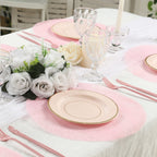 50 Pack Disposable Pink Placemats, 13" Non - Woven Mesh Fiber Round Table Mats for Dining & Events - Bell Racket Store