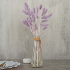50 - Pack Dried Bunny Tail Grass Lavender Lilac - Rustic Chic Lagurus Ovatus Rabbit Tail Ornamental Grass for Modern Farmhouse Decor Event Styling & Floral Displays 15" - Bell Racket Store