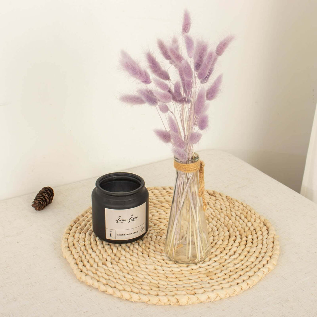 50 - Pack Dried Bunny Tail Grass Lavender Lilac - Rustic Chic Lagurus Ovatus Rabbit Tail Ornamental Grass for Modern Farmhouse Decor Event Styling & Floral Displays 15" - Bell Racket Store