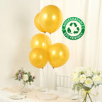 50 Pack Gold Biodegradable Balloons, 12" Thickened Extra Strong Eco - friendly Latex Helium Party Balloons - Bell Racket Store
