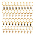 50 Pack Gold Metal Openable Curtain Clip Rings, Heavy Duty Rustproof Drapery Backdrop Clip Hangers - 1.5" - Bell Racket Store