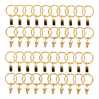 50 Pack Gold Metal Openable Curtain Clip Rings, Heavy Duty Rustproof Drapery Backdrop Clip Hangers - 1.5" - Bell Racket Store