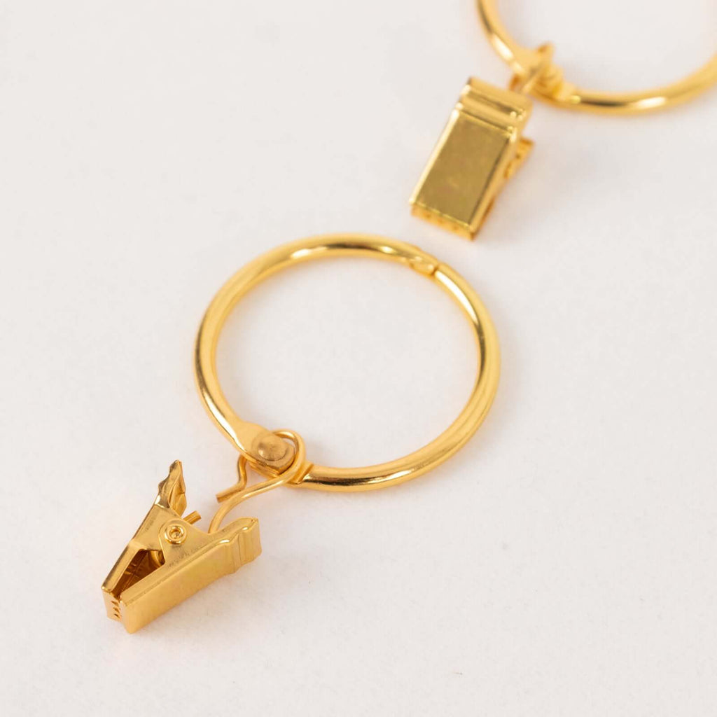 50 Pack Gold Metal Openable Curtain Clip Rings, Heavy Duty Rustproof Drapery Backdrop Clip Hangers - 1.5" - Bell Racket Store