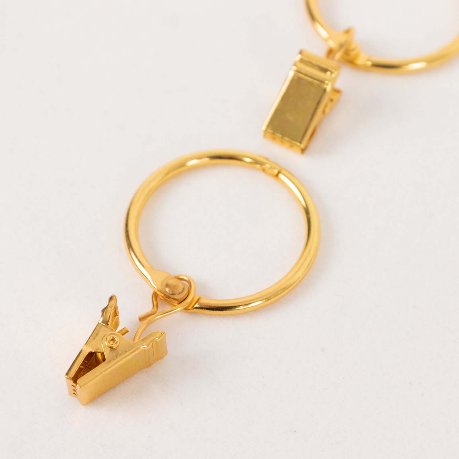 50 Pack Gold Metal Openable Curtain Clip Rings, Heavy Duty Rustproof Drapery Backdrop Clip Hangers - 1.5" - Bell Racket Store