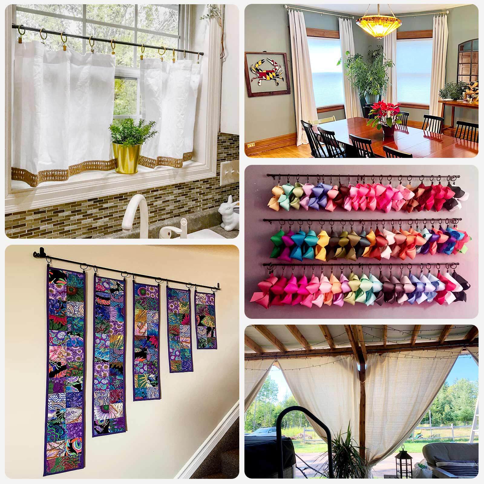 50 Pack Gold Metal Openable Curtain Clip Rings, Heavy Duty Rustproof Drapery Backdrop Clip Hangers - 1.5" - Bell Racket Store