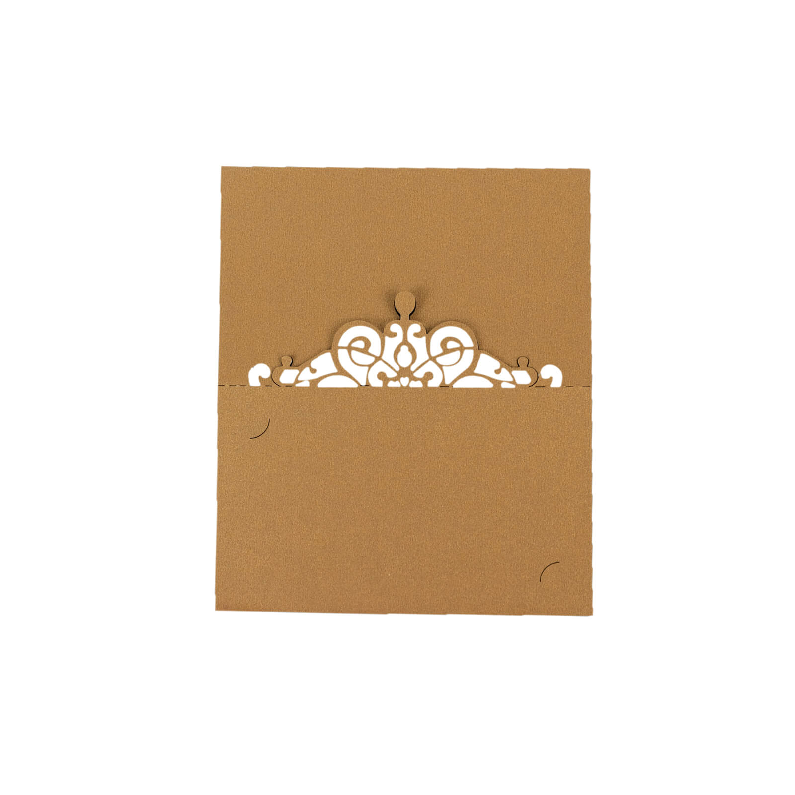 50 - Pack Gold Place Cards with Laser Cut Crown Design â€“ Printable Reservation Seating Self Standing Cards - 2"x4" - Bell Racket Store