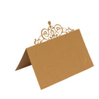 50 - Pack Gold Place Cards with Laser Cut Crown Design â€“ Printable Reservation Seating Self Standing Cards - 2"x4" - Bell Racket Store