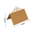 50 - Pack Gold Place Cards with Laser Cut Crown Design â€“ Printable Reservation Seating Self Standing Cards - 2"x4" - Bell Racket Store