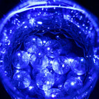 50 - Pack LED Mini Balloon Lights Round Light Blue - Waterproof Battery Operated Balls 0.5" - Bell Racket Store