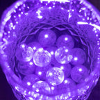 50 - Pack LED Mini Balloon Lights Round Purple - Waterproof Battery Operated Balls 0.5" - Bell Racket Store