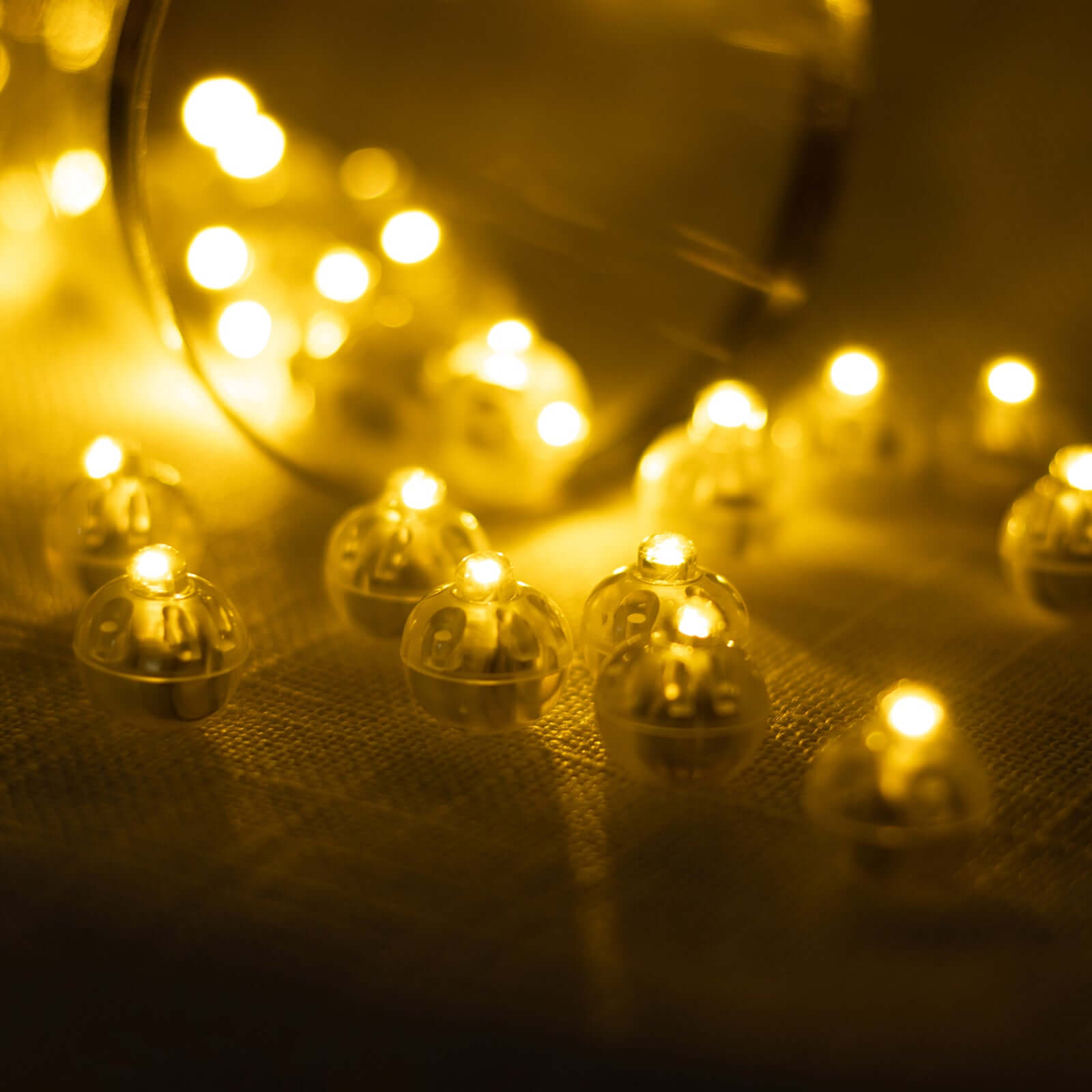50 - Pack LED Mini Balloon Lights Round Warm White - Waterproof Battery Operated Balls 0.5" - Bell Racket Store