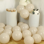 50 Pack Matte Pastel Beige Biodegradable Balloons 12", Round Eco - friendly Thick Latex Party Balloons - Bell Racket Store