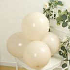 50 Pack Matte Pastel Beige Biodegradable Balloons 12", Round Eco - friendly Thick Latex Party Balloons - Bell Racket Store