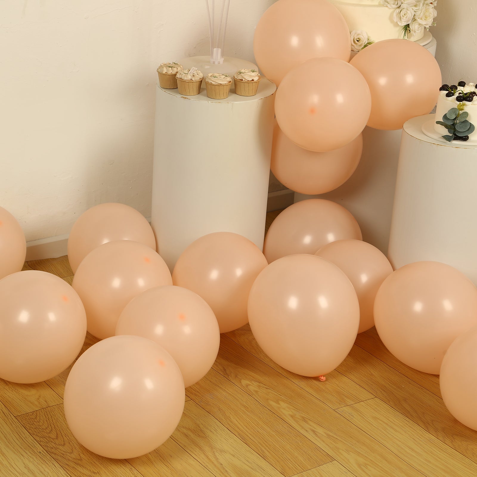 50 Pack Matte Pastel Blush Biodegradable Balloons 12", Round Eco - friendly Thick Latex Party Balloons - Bell Racket Store