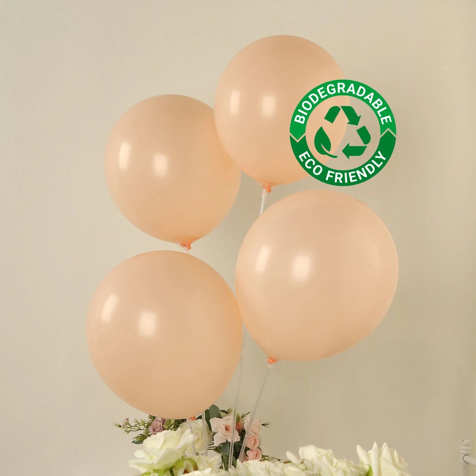 50 Pack Matte Pastel Blush Biodegradable Balloons 12", Round Eco - friendly Thick Latex Party Balloons - Bell Racket Store