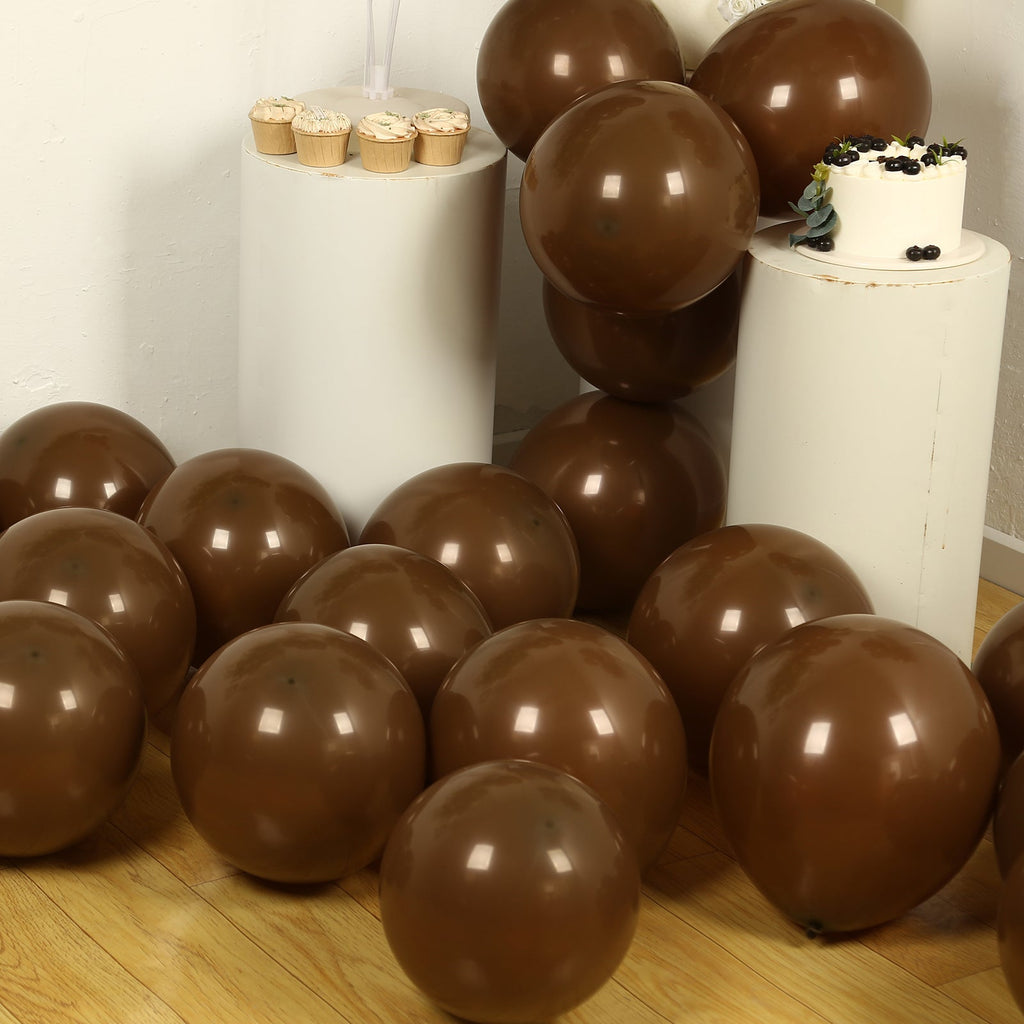 50 Pack Matte Pastel Cinnamon Brown Biodegradable Balloons 12", Round Eco - friendly Thick Latex Party Balloons - Bell Racket Store