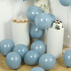 50 Pack Matte Pastel Dusty Blue Biodegradable Balloons 12", Round Eco - friendly Thick Latex Party Balloons - Bell Racket Store